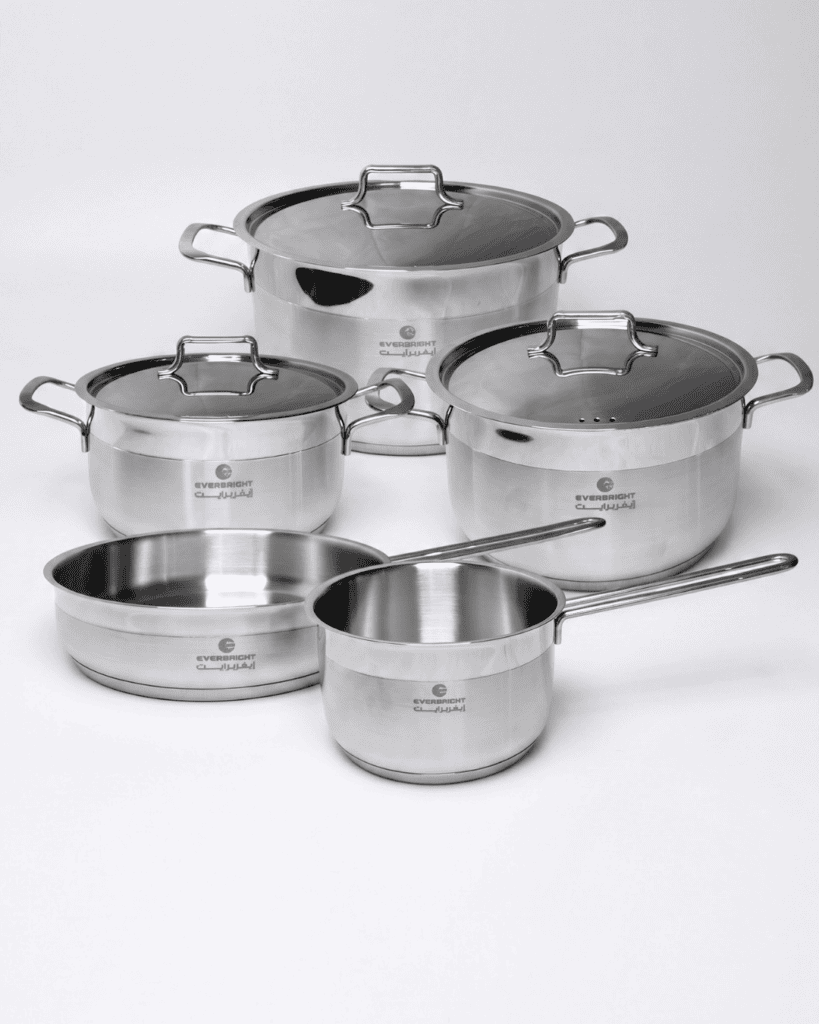EVERBRIGHT STAINLESS STEEL COOKWARE SET OF 8 PCS - Druco