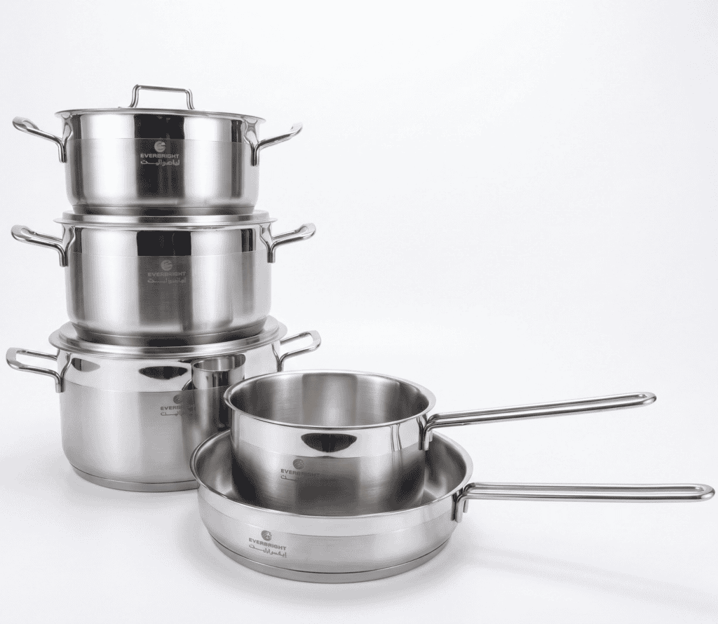 EVERBRIGHT STAINLESS STEEL COOKWARE SET OF 8 PCS - Druco